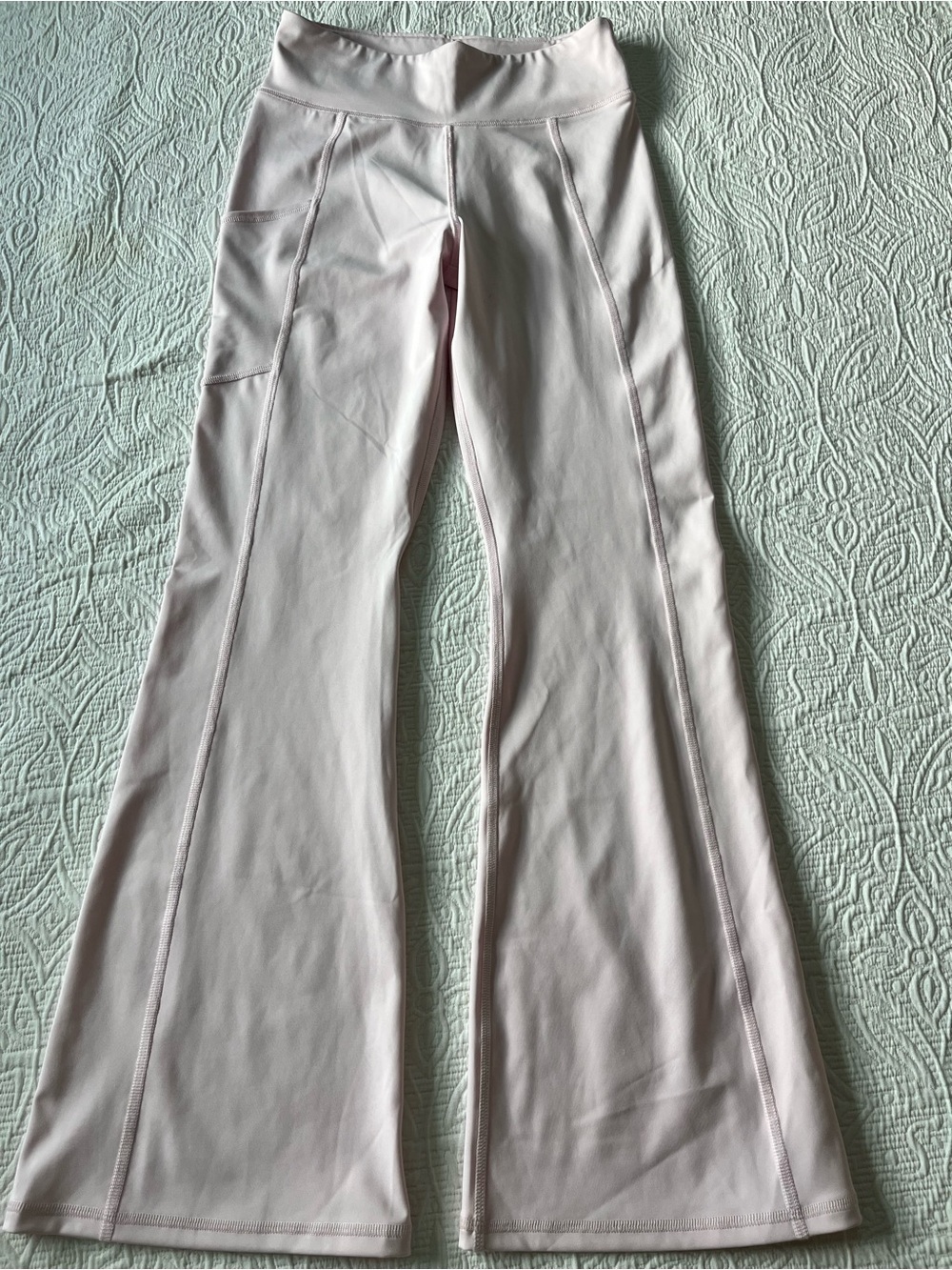 Girls 13/14 Abercrombie Light Pink Flared Active Leggings